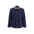 Brunello Cucinelli Virgin Wool with Nappa Collar Jacket — Navy