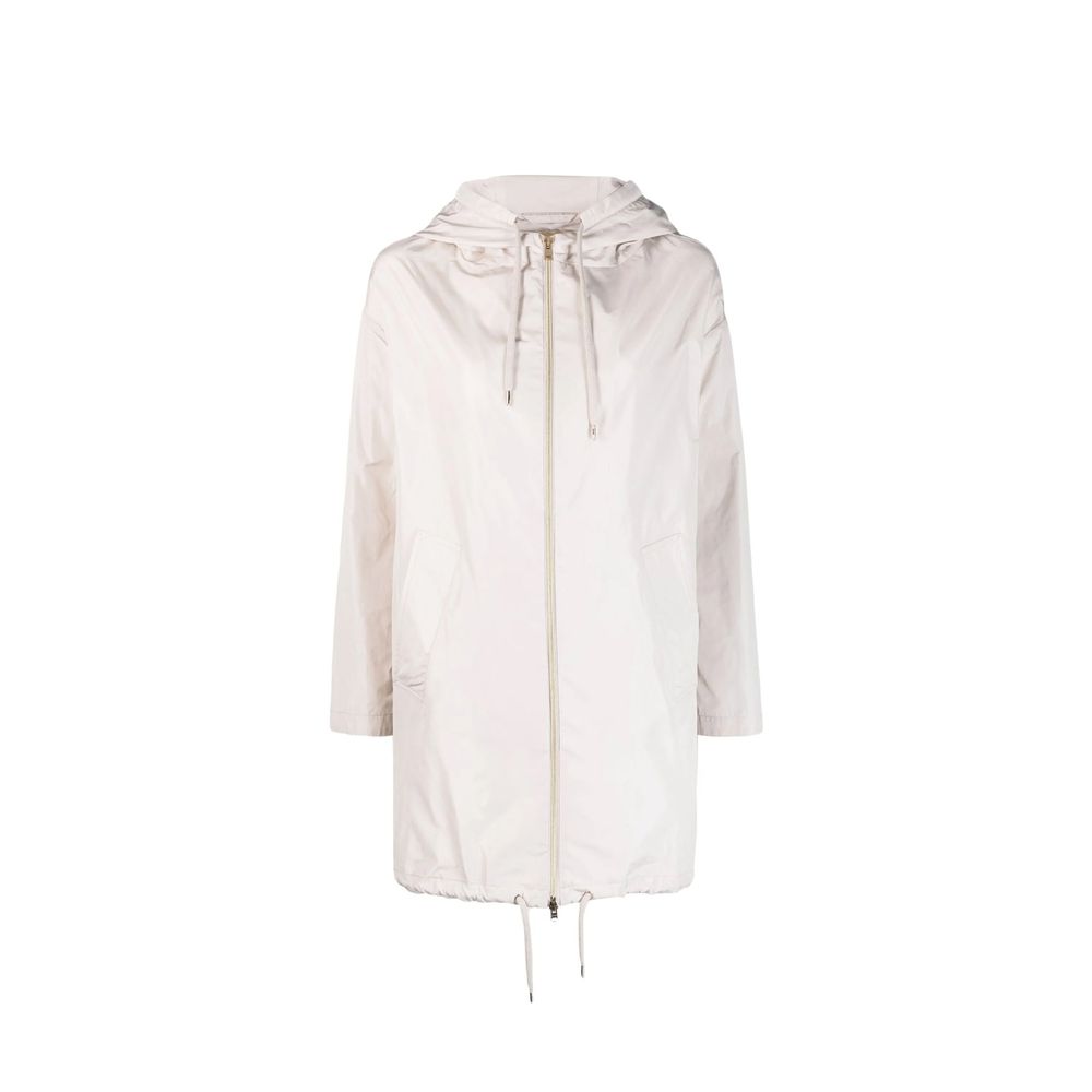 Herno Hooded Drawstring Raincoat — White