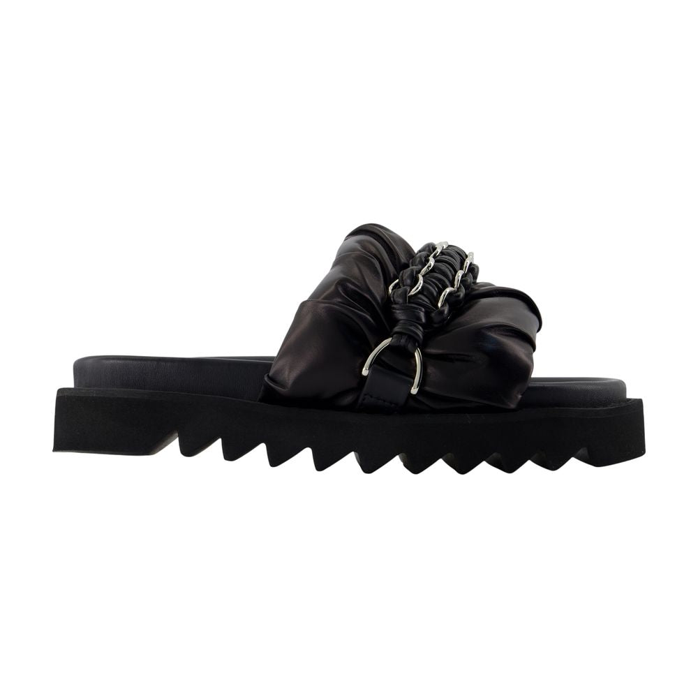Toga Pulla Leather Padded Sandal — Black