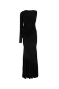 Andrea Adamo Draped Viscose Dress — Black