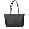 Jimmy Choo Chain-Strap Leather Shoulder Bag — Black