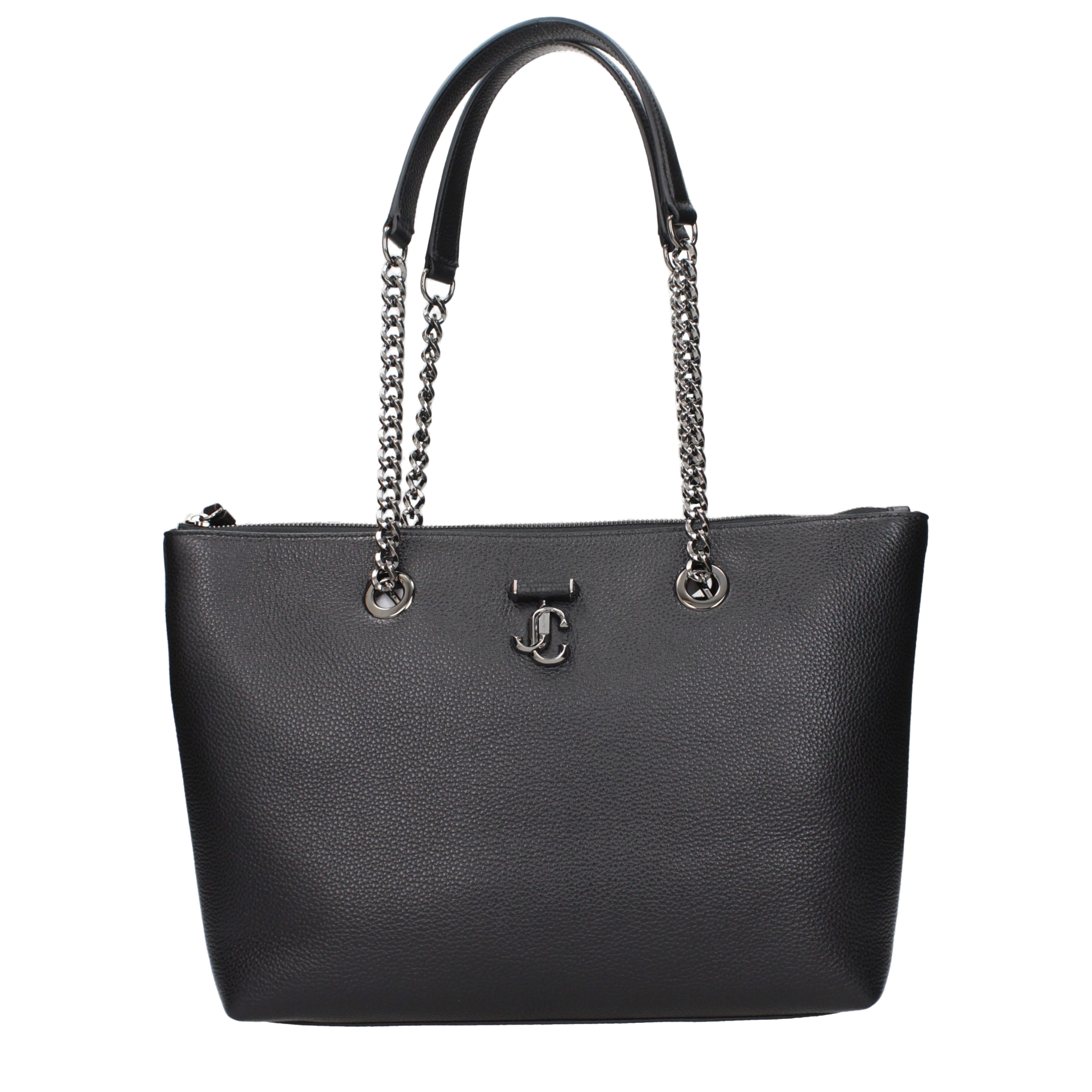 Jimmy Choo Chain-Strap Leather Shoulder Bag — Black