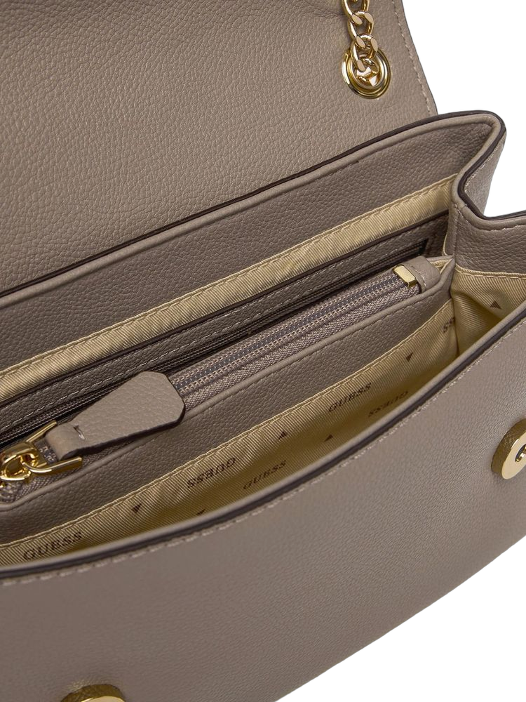 Guess Polyurethane Crossbody Bag — Taupe
