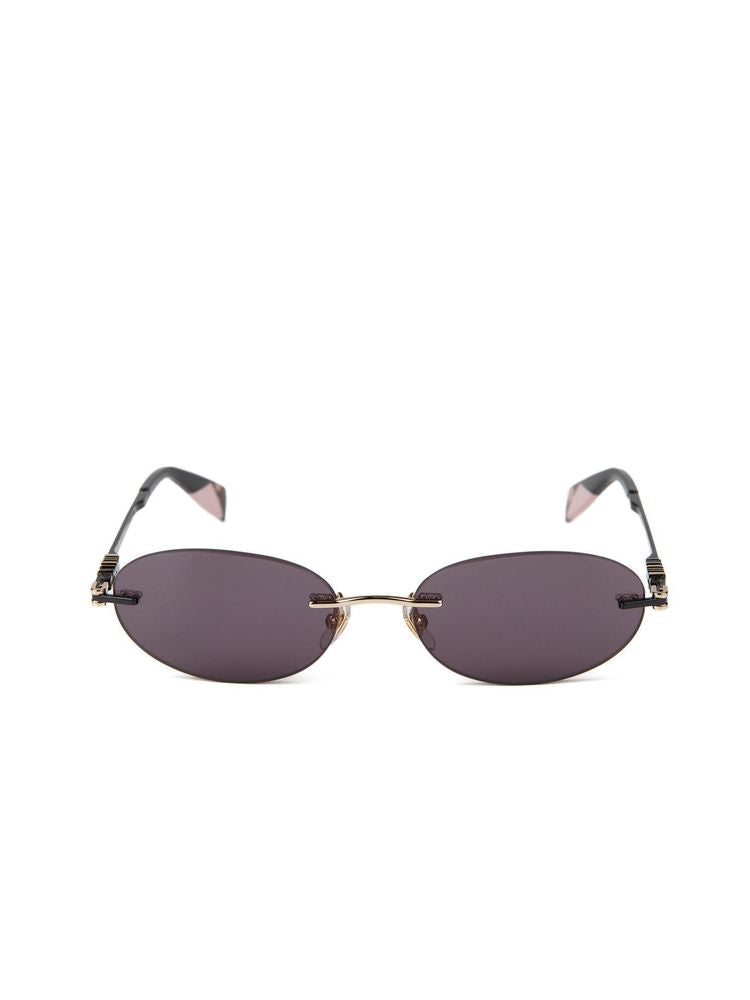 Furla SFUB29 Metal Oval Sunglasses — Rose gold
