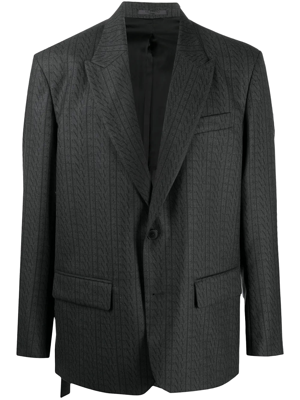 Valentino VLTN Logo Print Blazer — Gray