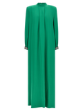 Valentino Garavani Crystal-Embroidered Silk Dress — Green