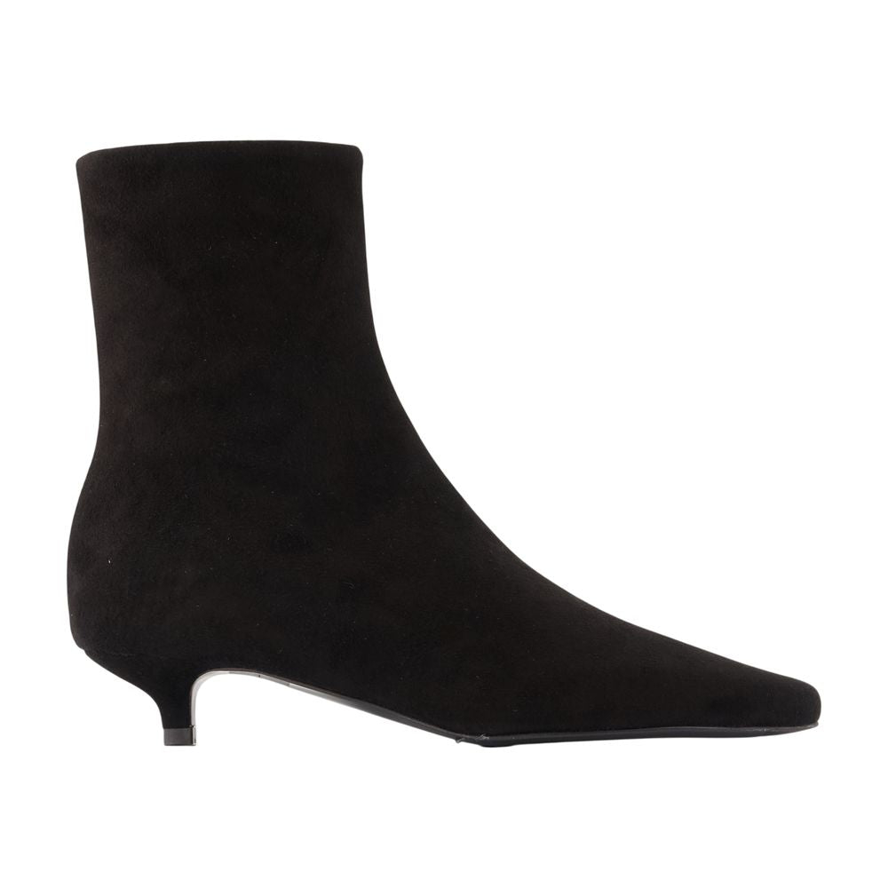 Toteme Calfskin Leather Ankle Boot — Black