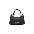 Love Moschino Pebbled Polyurethane Shoulder Bag — Black