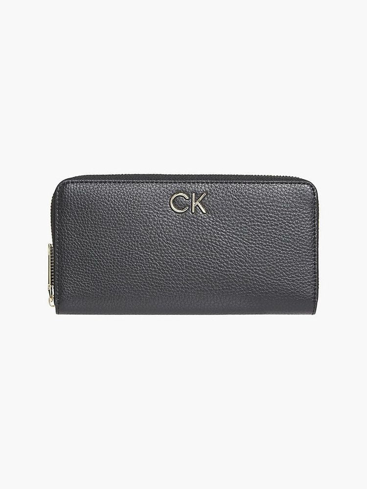 Calvin Klein Logo Leather Wallet — Black