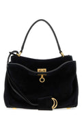 Balenciaga Velvet Shoulder Bag — Black