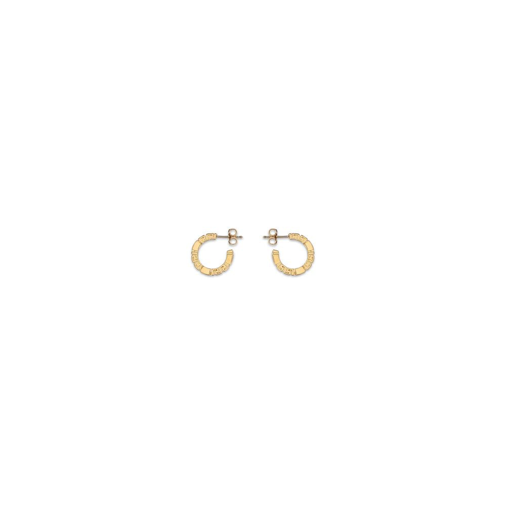 Versace Greca Engraved Hoop Earrings — Gold