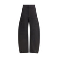 Lemaire High-Waisted Barrel Cotton Trousers — Black