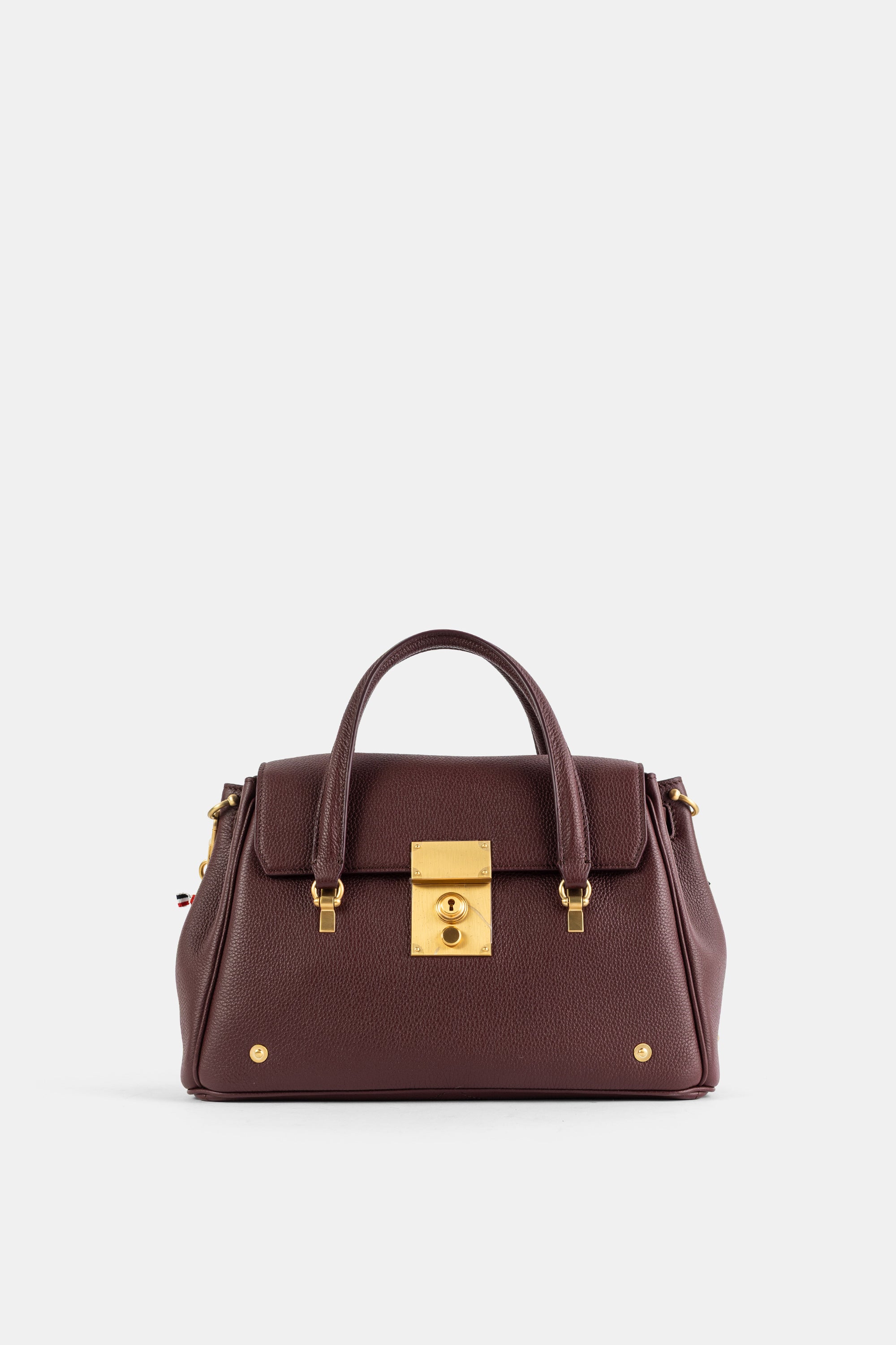 Thom Browne Bolton Top Handle Bag — Burgundy