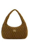 Miu Miu Quilted Suede Shoulder Bag — Olive