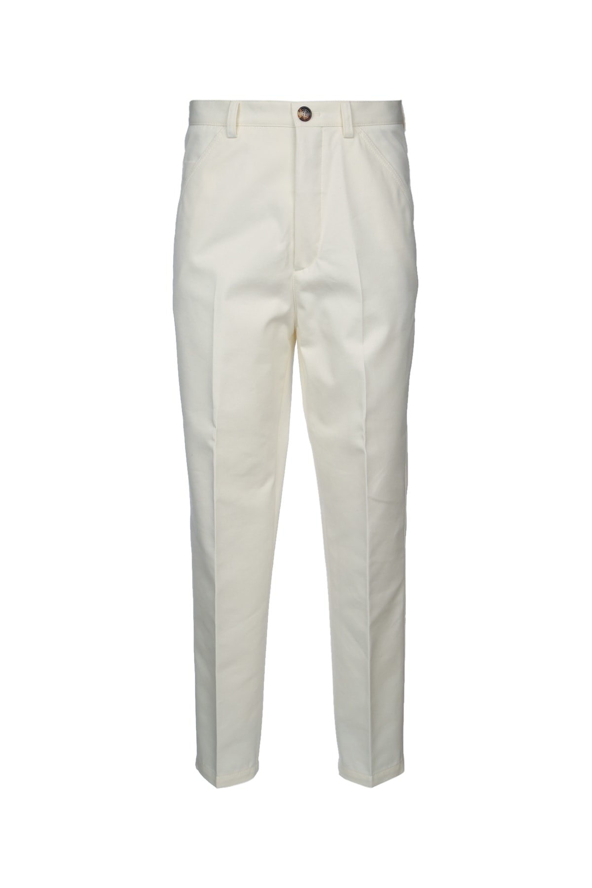 Brunello Cucinelli Cotton-Linen Blend Trousers — White