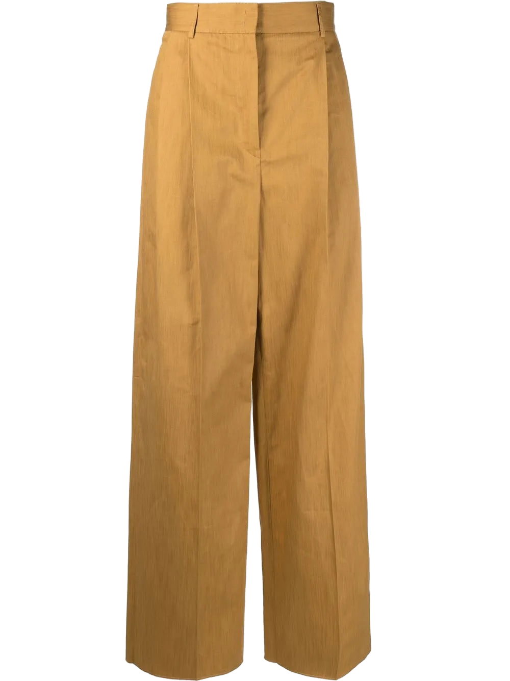 Ferragamo High-Waisted Wide Leg Trousers — Beige