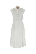 Valentino Garavani Lace-Yoke Cotton Dress — White