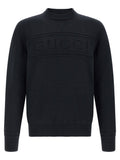 Gucci Logo-Embroidered Cotton and Wool Sweater — Black