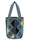 JW Anderson Geometric Jacquard Shoulder Bag — Blue