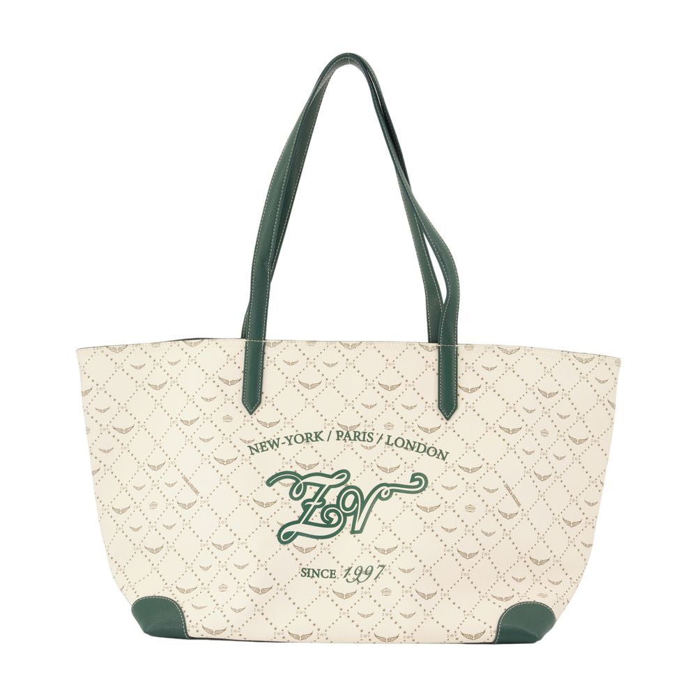 Zadig & Voltaire Monogram Quilted Tote Bag — Beige