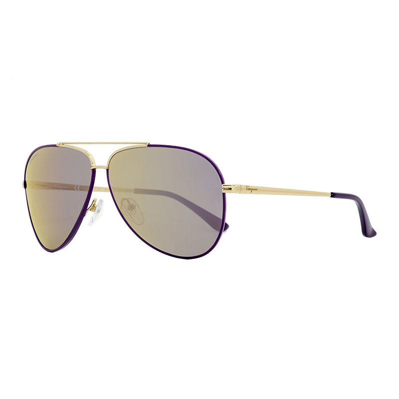 Ferragamo SF131S736 Aviator Frame Sunglasses — Gold