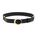 Rabanne Ring Buckle Leather Belt — Black