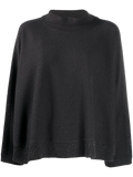 Peserico Silk-Cashmere-Wool Blend Sweater — charcoal