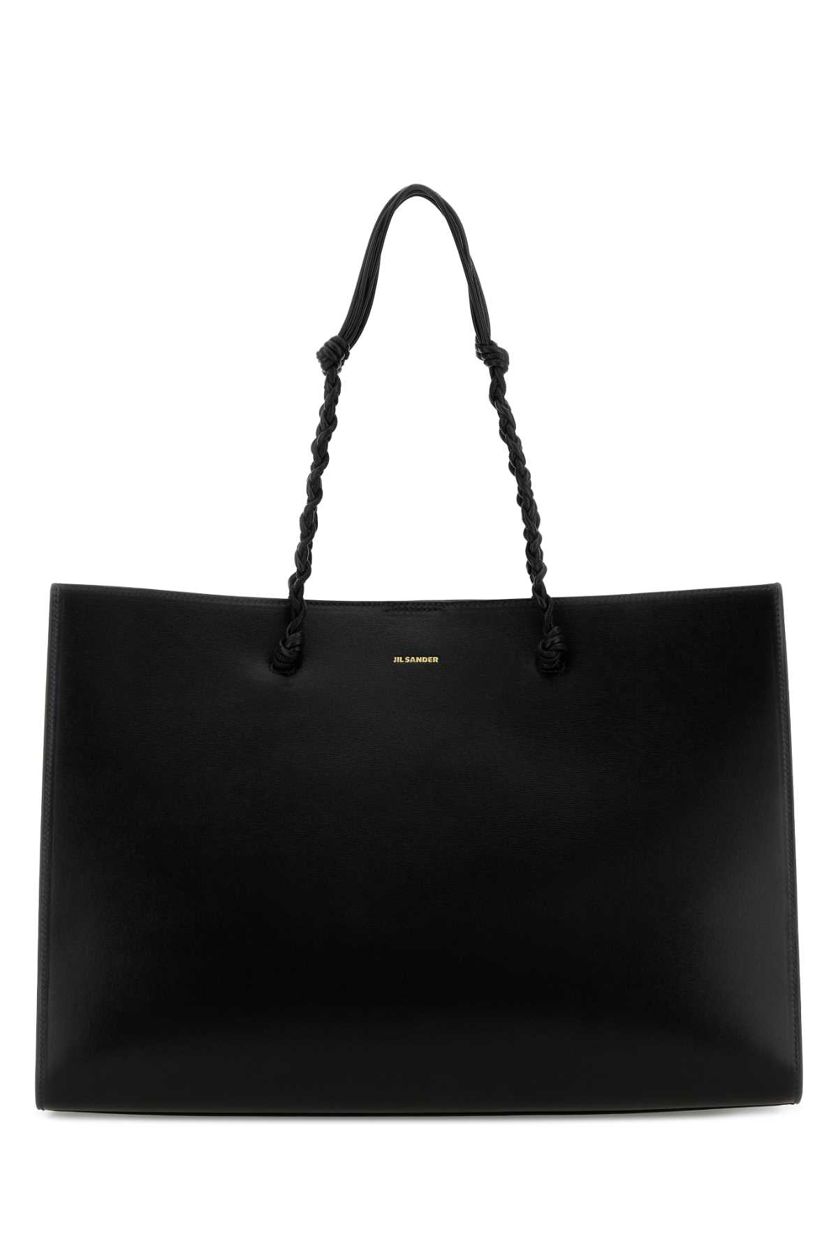 Jil Sander Textured Calf Leather Tote Bag — Black