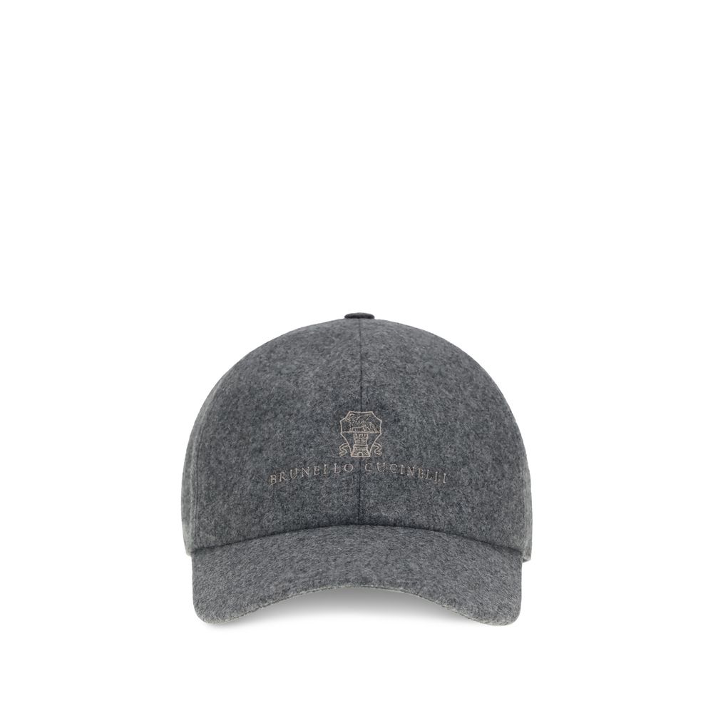 Brunello Cucinelli BRM038P9850CGQ69BB Wool Fleece Baseball Cap — Gray