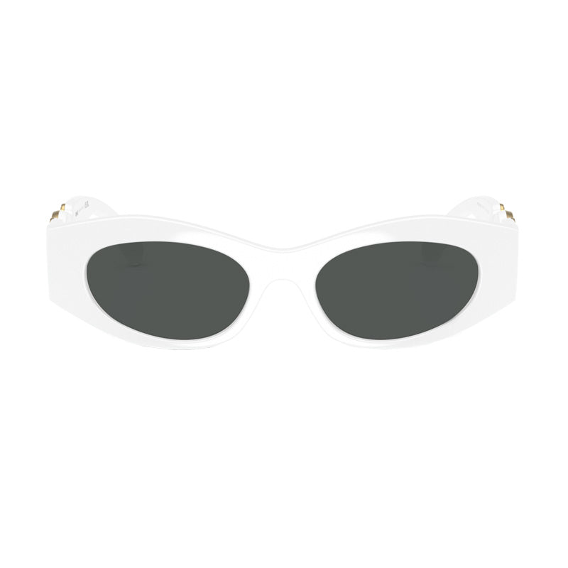 Versace Oval Full Rim Sunglasses — White