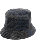 Fedeli Virgin Wool Tartan Bucket Hat — Charcoal