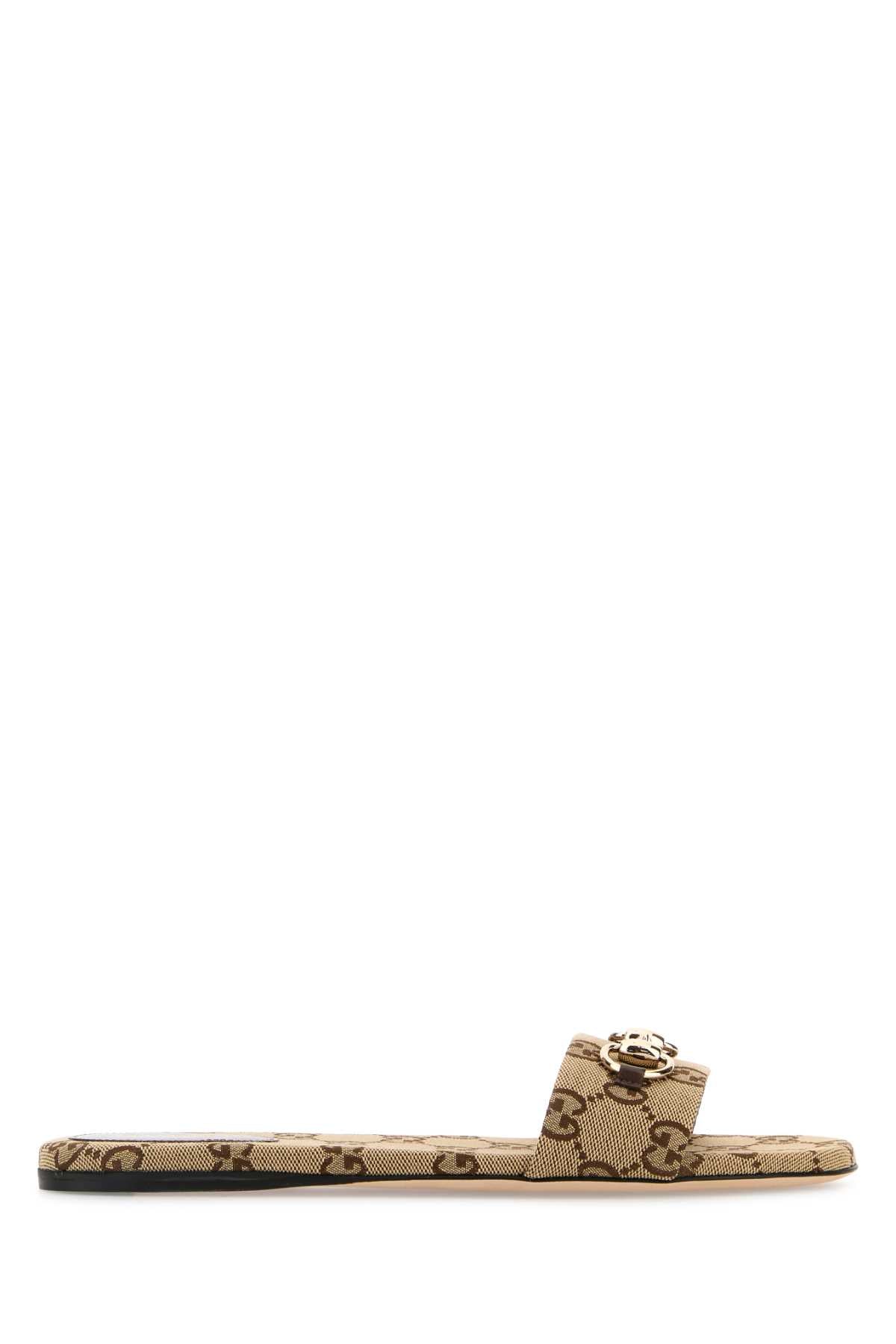 Gucci GG Monogram Canvas Slide — Beige