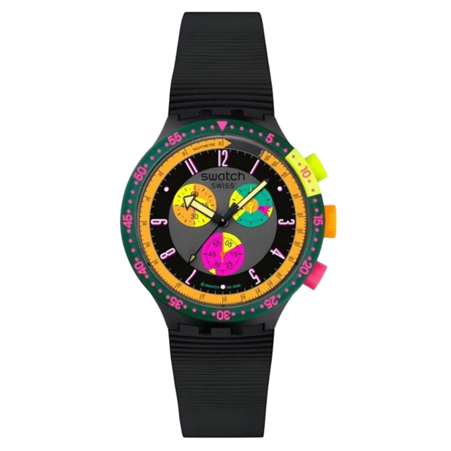 Swatch Chronograph Neon Watch — Black