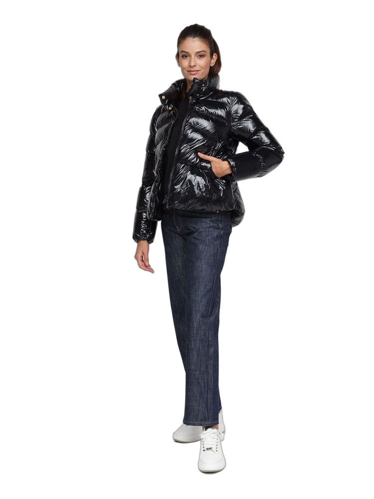 Pinko Quilted Polyamide Puffer Down Jacket — Black