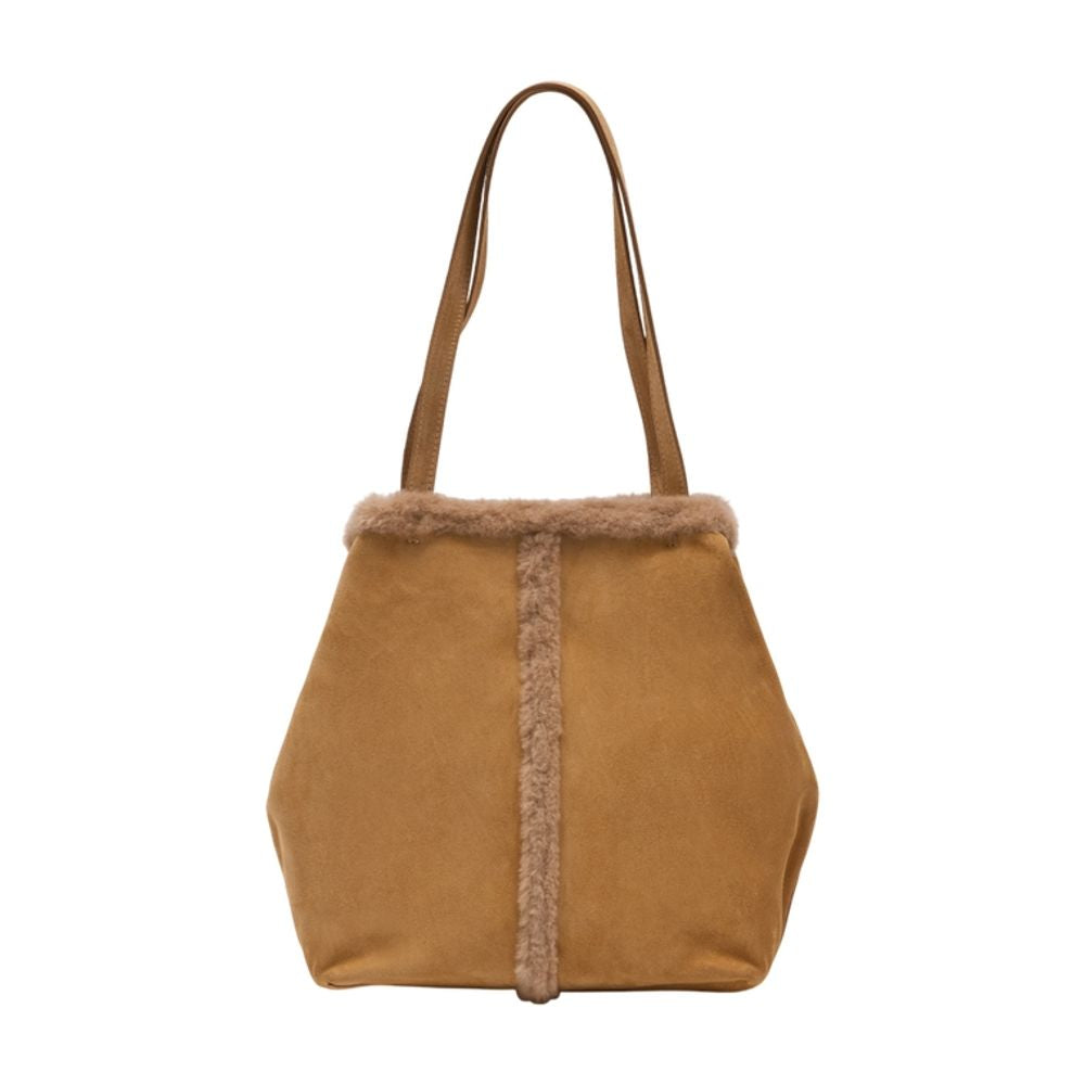 Vanessa Bruno Calfskin Tote Bag — Brown