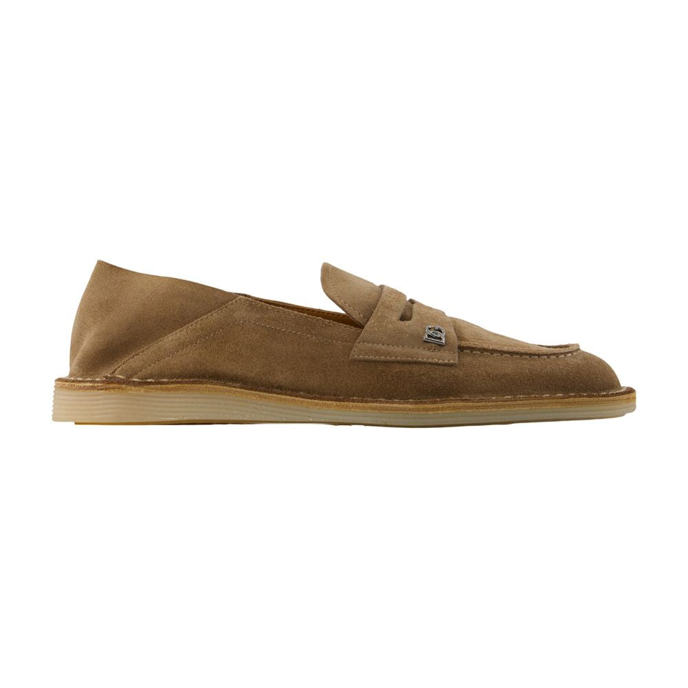 Dolce&Gabbana Suede Slip-On Loafer — Brown