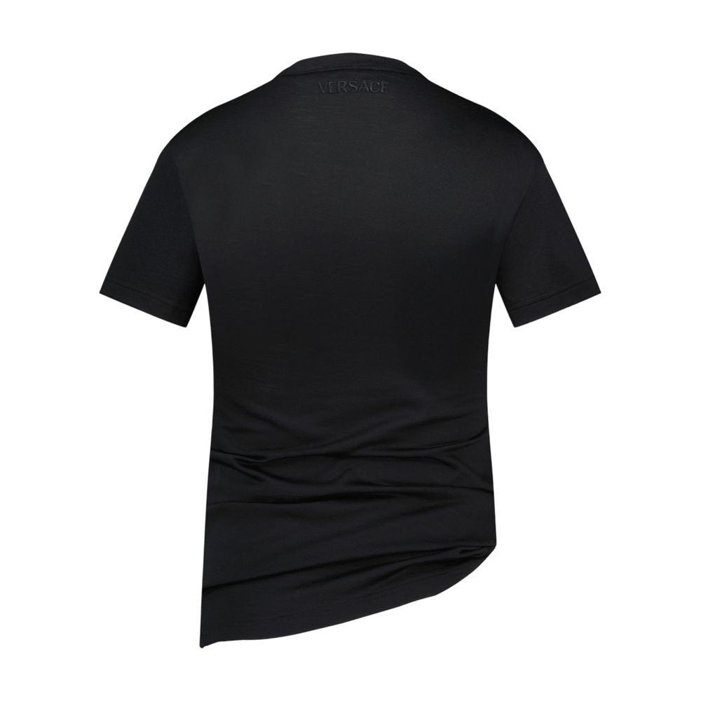 Versace Logo Cotton T-Shirt — Black