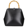 Jil Sander Bamboo Handle Leather Top Handle Bag — Black