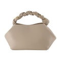 Ganni Twisted Knot Handle Shoulder Bag — Beige