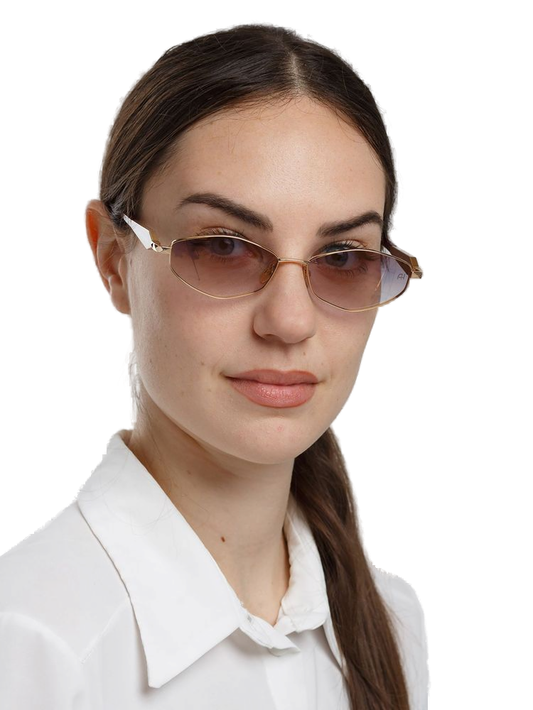 Ana Hickmann AH3353 Metal Oval Sunglasses — Gold