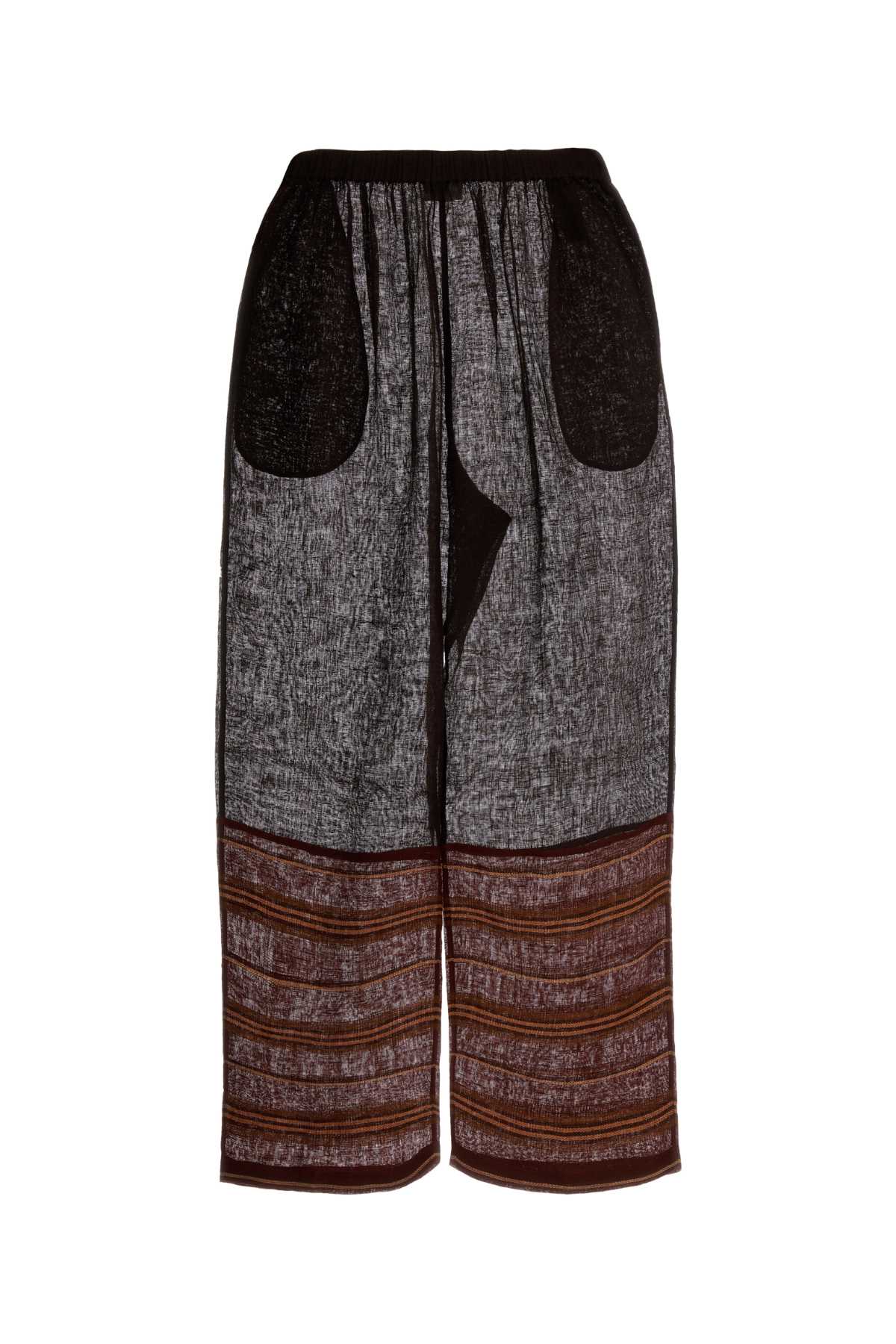 Tory Burch Righe Trousers — Brown