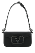 Valentino Garavani VLogo Hardware Calf Leather Shoulder Bag — Black