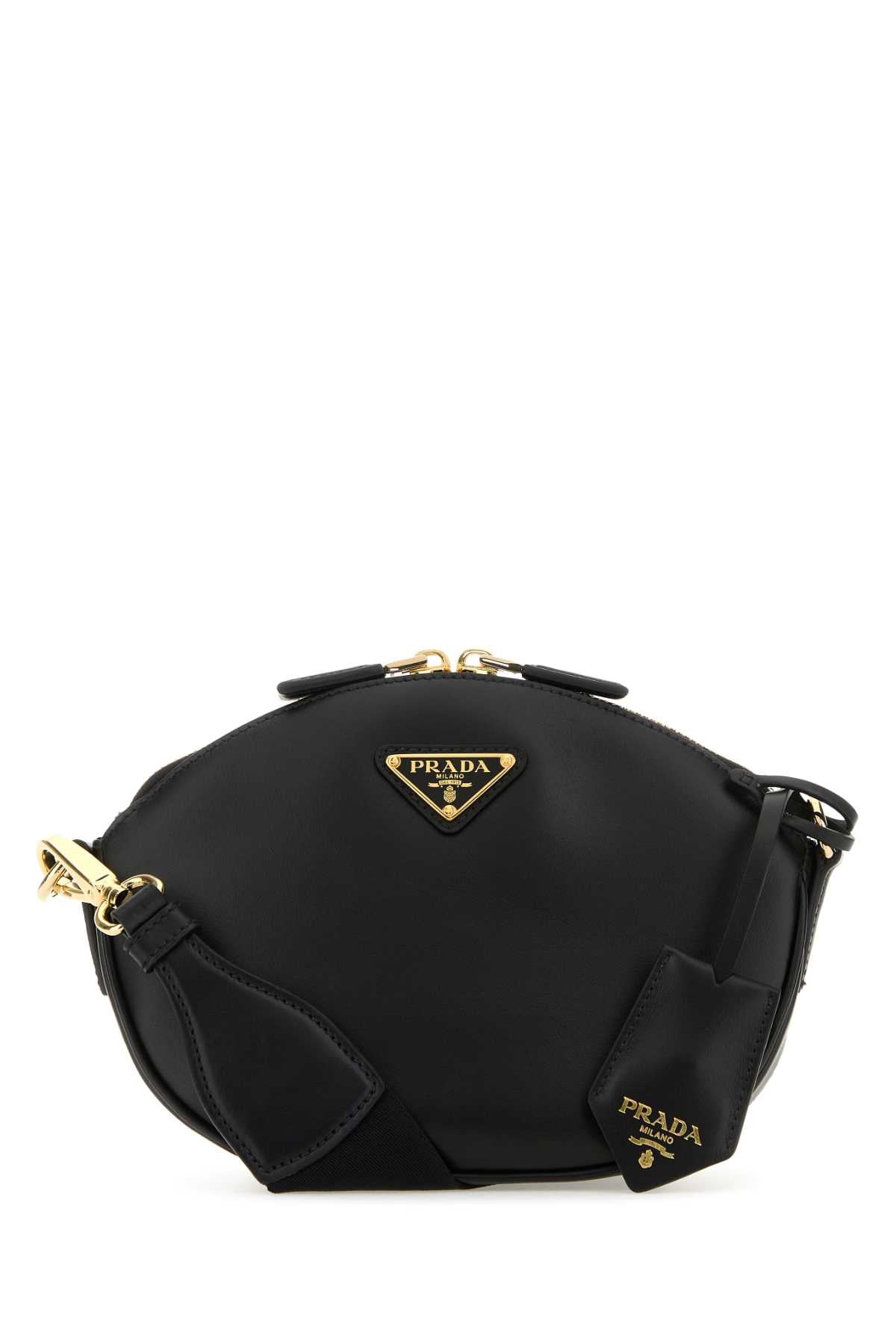Prada Nappa Leather with Signature Triangle Logo Crossbody Bag — Black