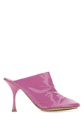 Bottega Veneta Patent Nappa Leather Heel Mule — Pink