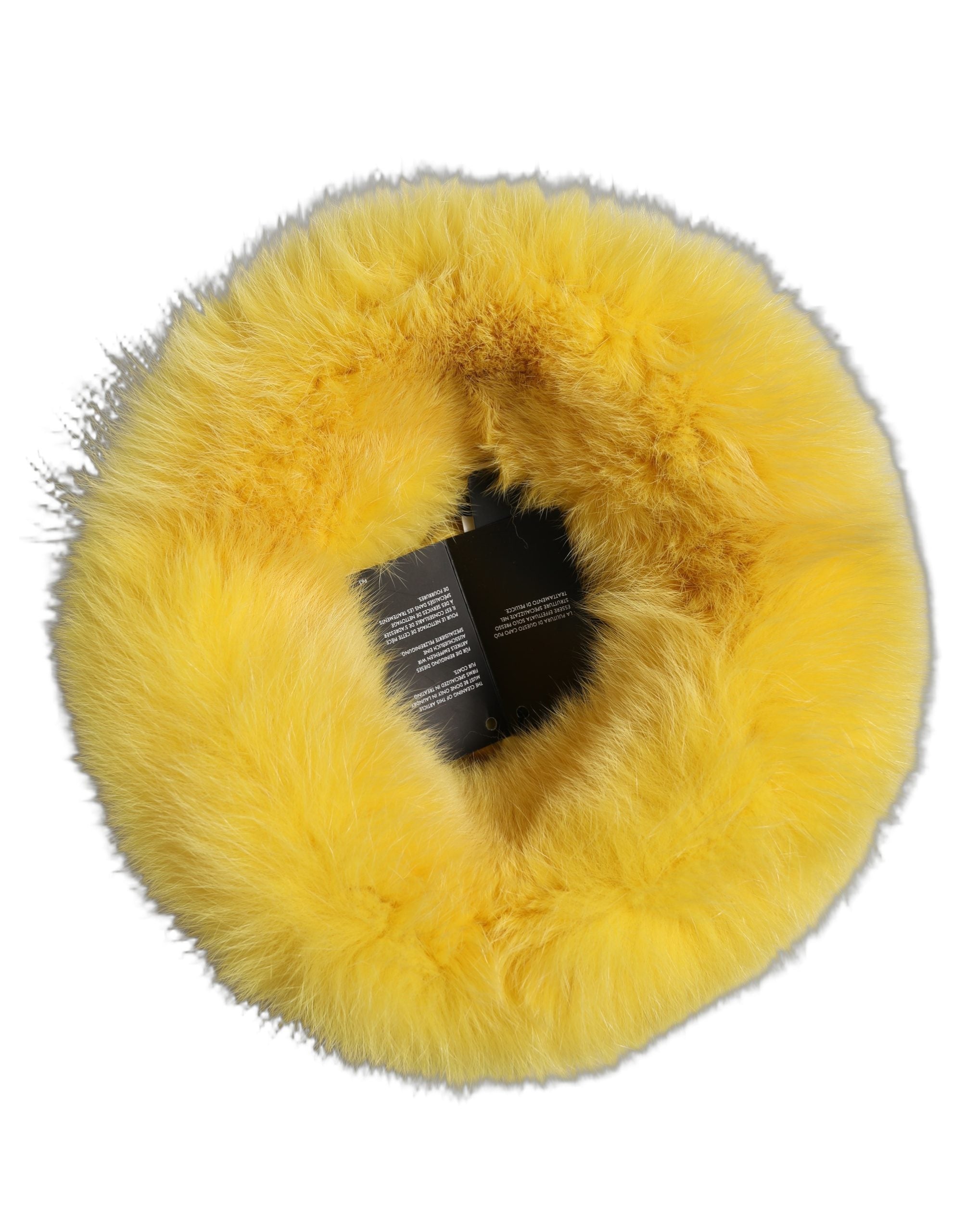 Dolce & Gabbana HAT10016 Fox & Goat Fur Bucket Hat — Yellow