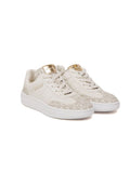 Michael Kors Monogram-Canvas Low-Top Sneaker — Vanilla