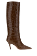 Amina Muaddi Brownprinte Boot — Brown