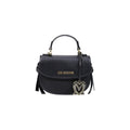 Love Moschino Structured Polyurethane Top Handle Bag — Black