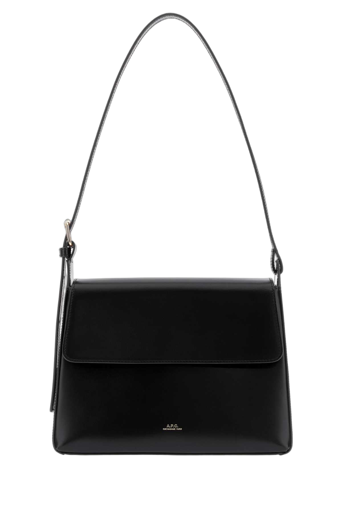 A.P.C. Vache Leather Shoulder Bag — Black