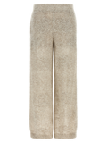 Brunello Cucinelli Dazzling Abstract Leaf Trousers — Beige